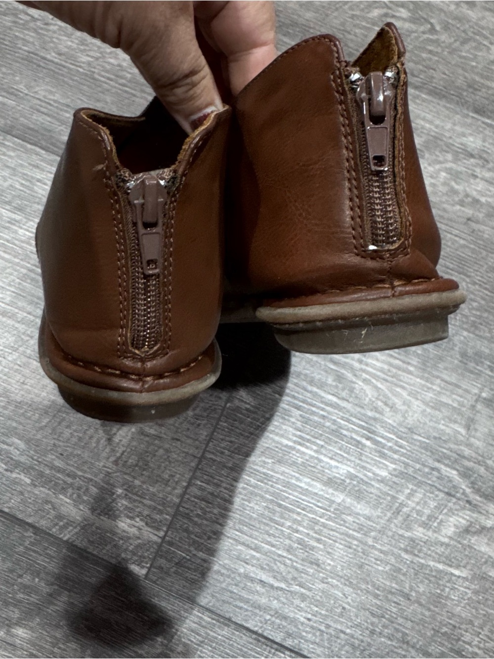 Women’s BOC Open-Toe Leather Sandals - Brown zip back 7M - Picture 7 of 7